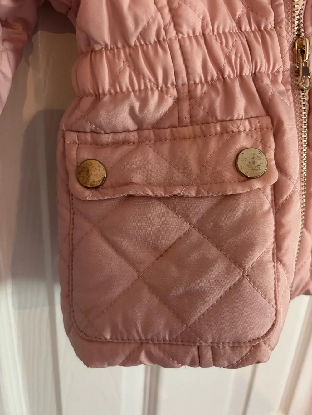 Me Jane Mini Quilted Hooded Puff Jacket - Light Pink